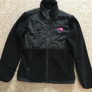 Black and pink North Face jacket